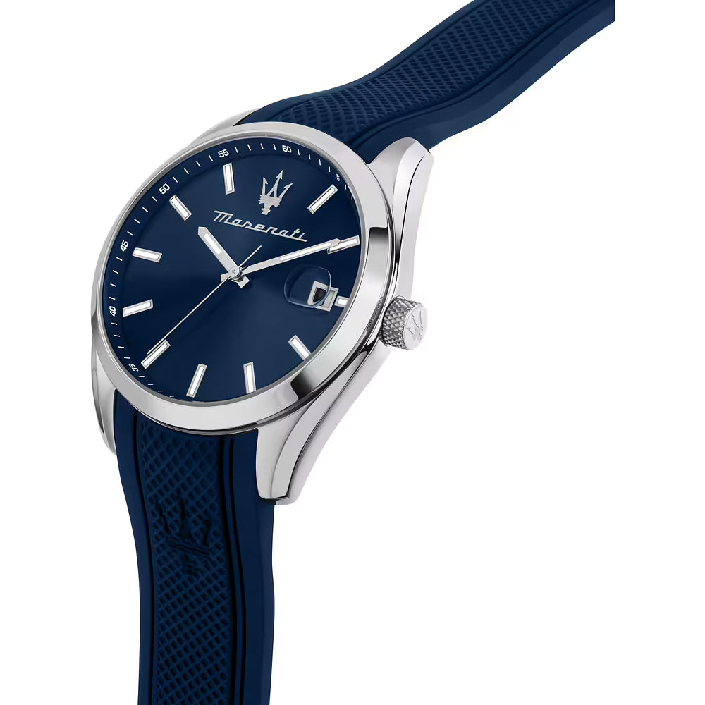 Orologio Uomo MASERATI Solo Tempo in Silicone Blu con Quadrante Blu