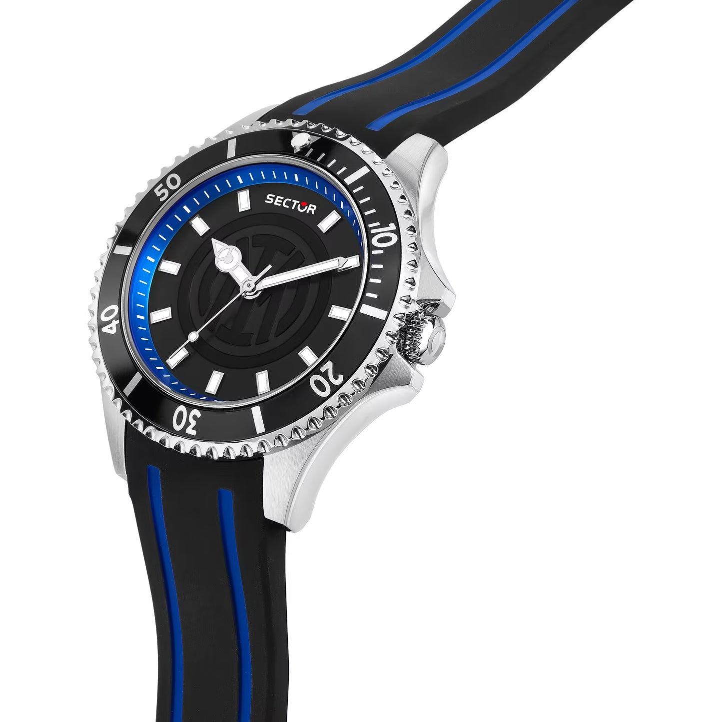 Orologio Uomo SECTOR 230 Solo Tempo in Silicone Nero e Blu Special Edition Inter