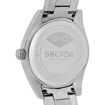 Orologio Uomo SECTOR 240 Solo Tempo in Acciaio con Quadrante Nero