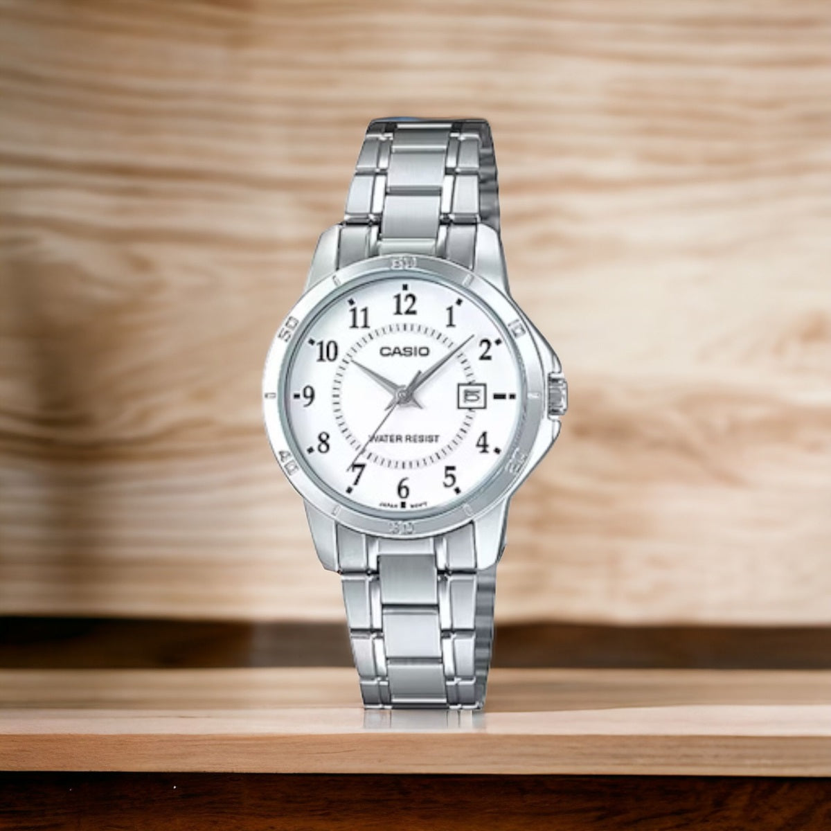 Orologio Donna CASIO Solo Tempo in Acciaio con Quadrante Bianco