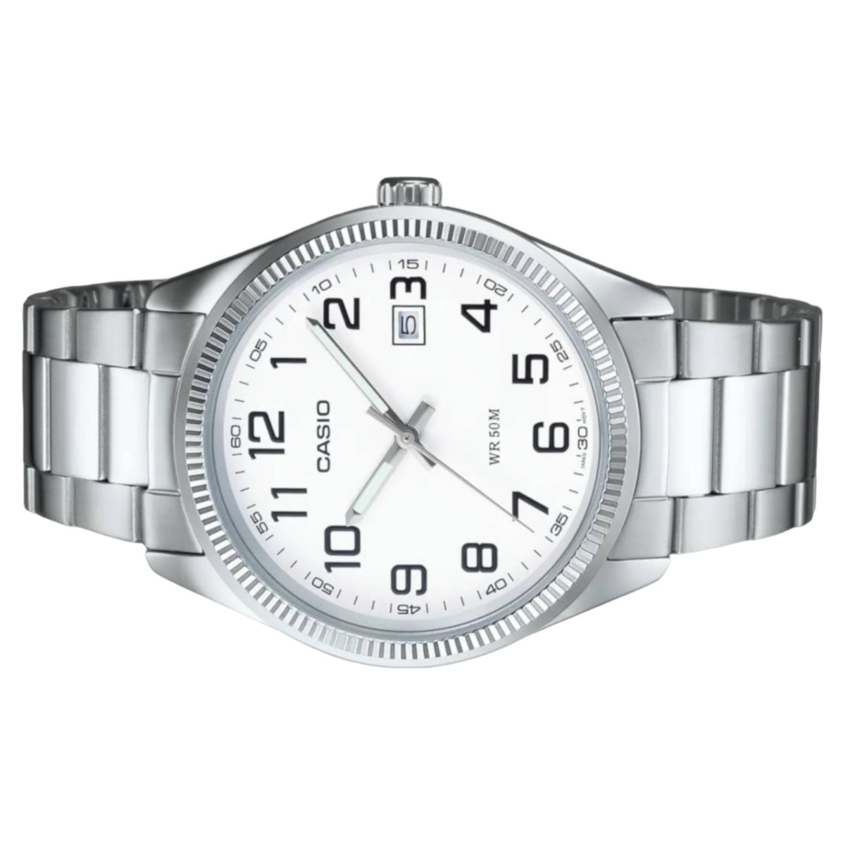 Orologio Uomo CASIO in Acciaio con Quadrante Bianco