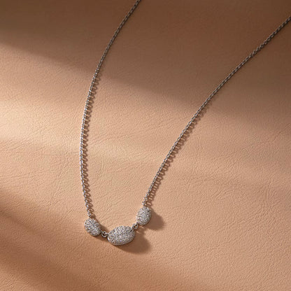 Collana Donna MORELLATO in Argento 925 con 3 Pendenti Bianchi Pavè