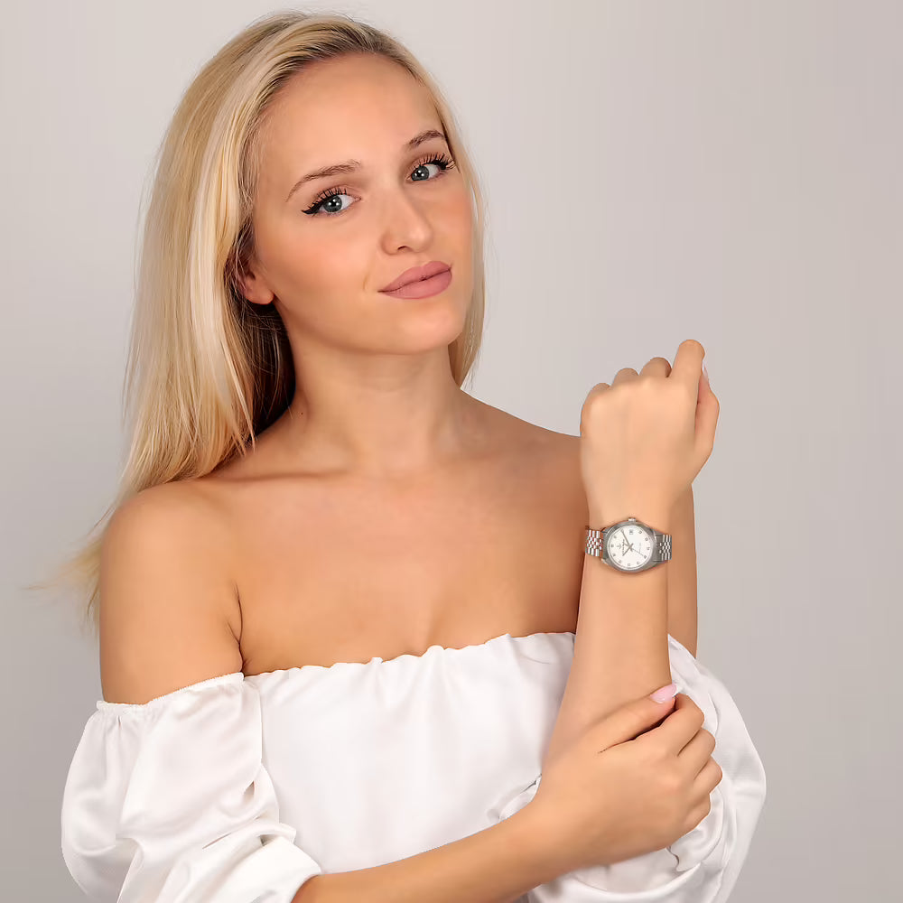 Orologio Donna LUCIEN ROCHAT Madame Solo Tempo in Acciaio con Quadrante Bianco