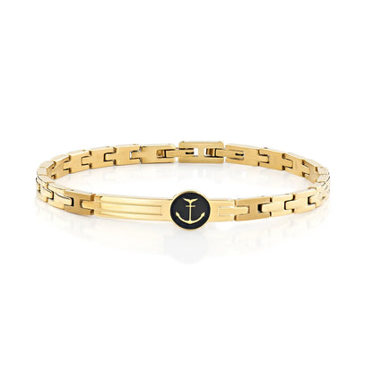 Bracciale Uomo Ancora in Acciaio Dorato - AMEN
