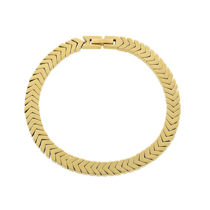 Bracciale Uomo Chevron in Acciaio Dorato - AMEN