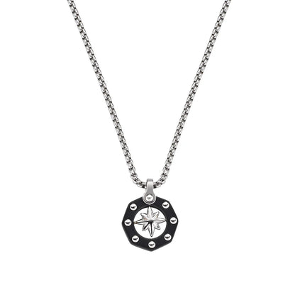 Collana Uomo Rosa dei Venti in Acciaio - AMEN