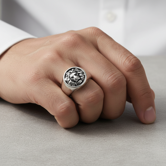 Anello Uomo Chevalier Leone in Acciaio - AMEN