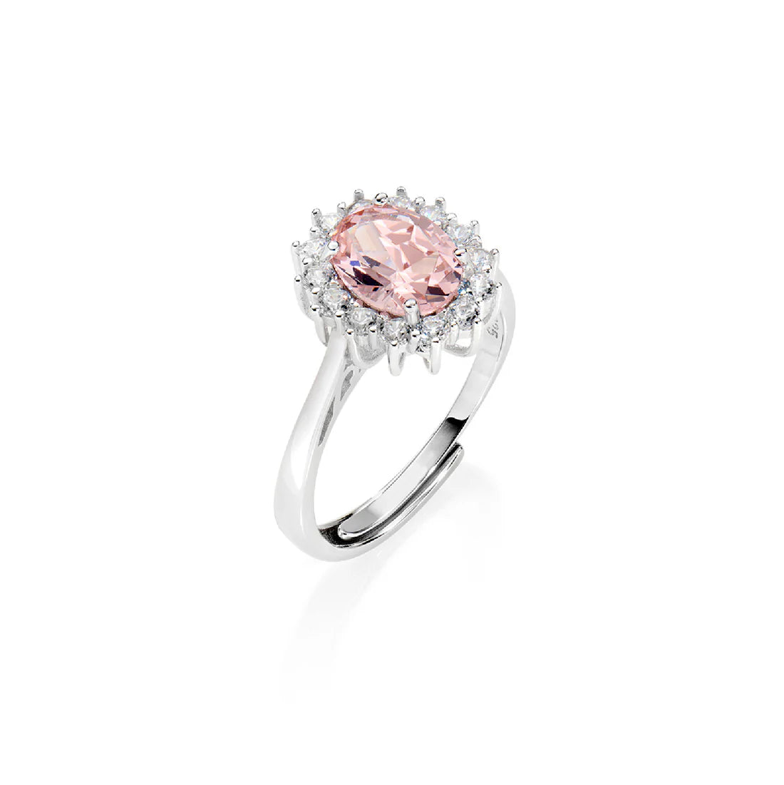 Anello Donna Lady in Argento con Morganite e Zirconi - AMEN