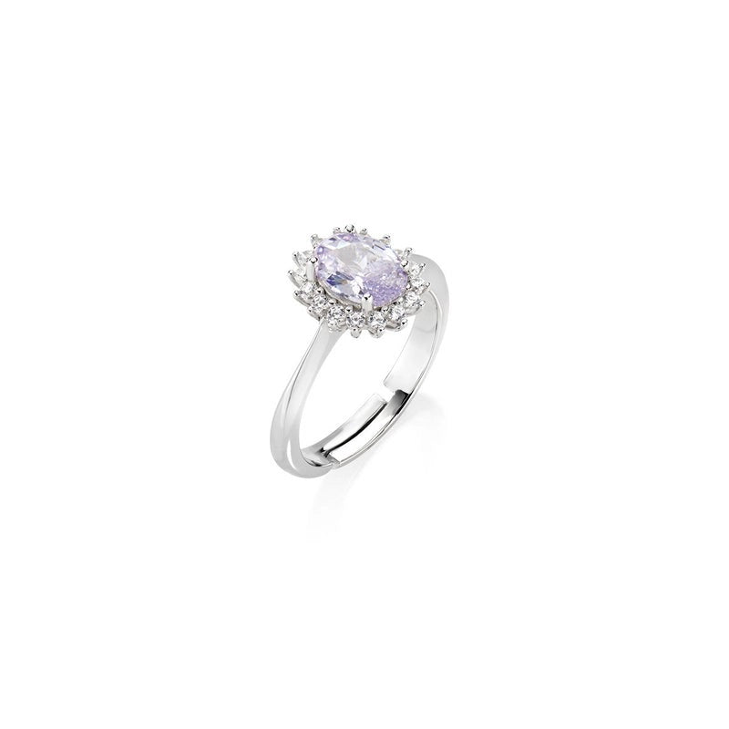 Anello Donna Lady in Argento con Pietra Lavanda e Zirconi - AMEN