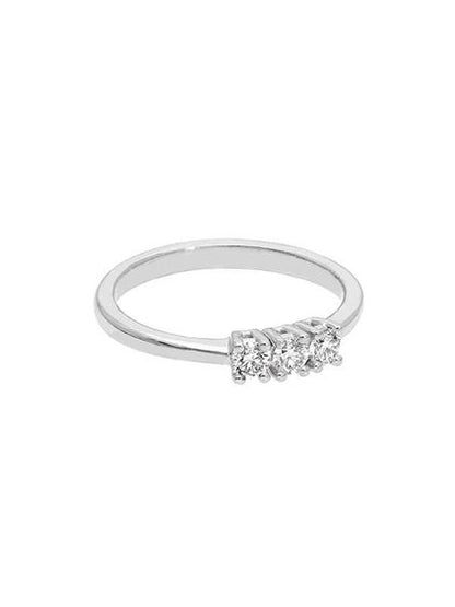 Anello Trilogy Minimal in Oro Bianco 18kt - LUCCIOLE