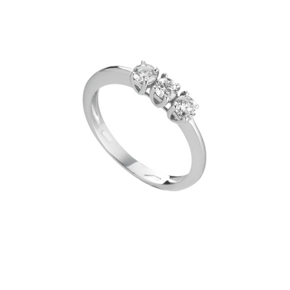 Anello Trilogy in Oro Bianco 18kt - LUCCIOLE