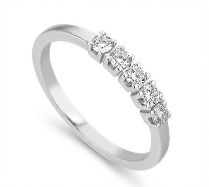 Anello Veretta in Oro Bianco 18kt - LUCCIOLE