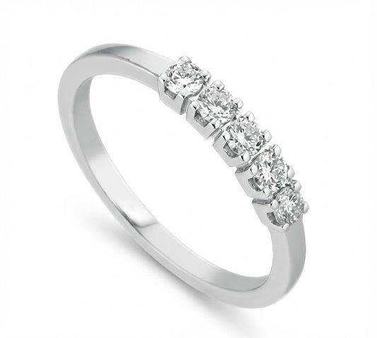 Anello Veretta in Oro Bianco 18kt - LUCCIOLE