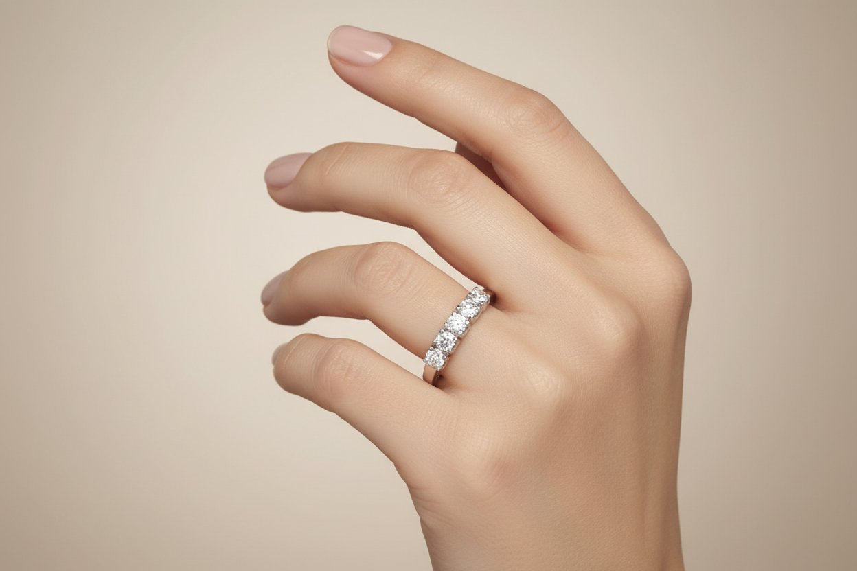 Anello Veretta in Oro Bianco 18kt - LUCCIOLE