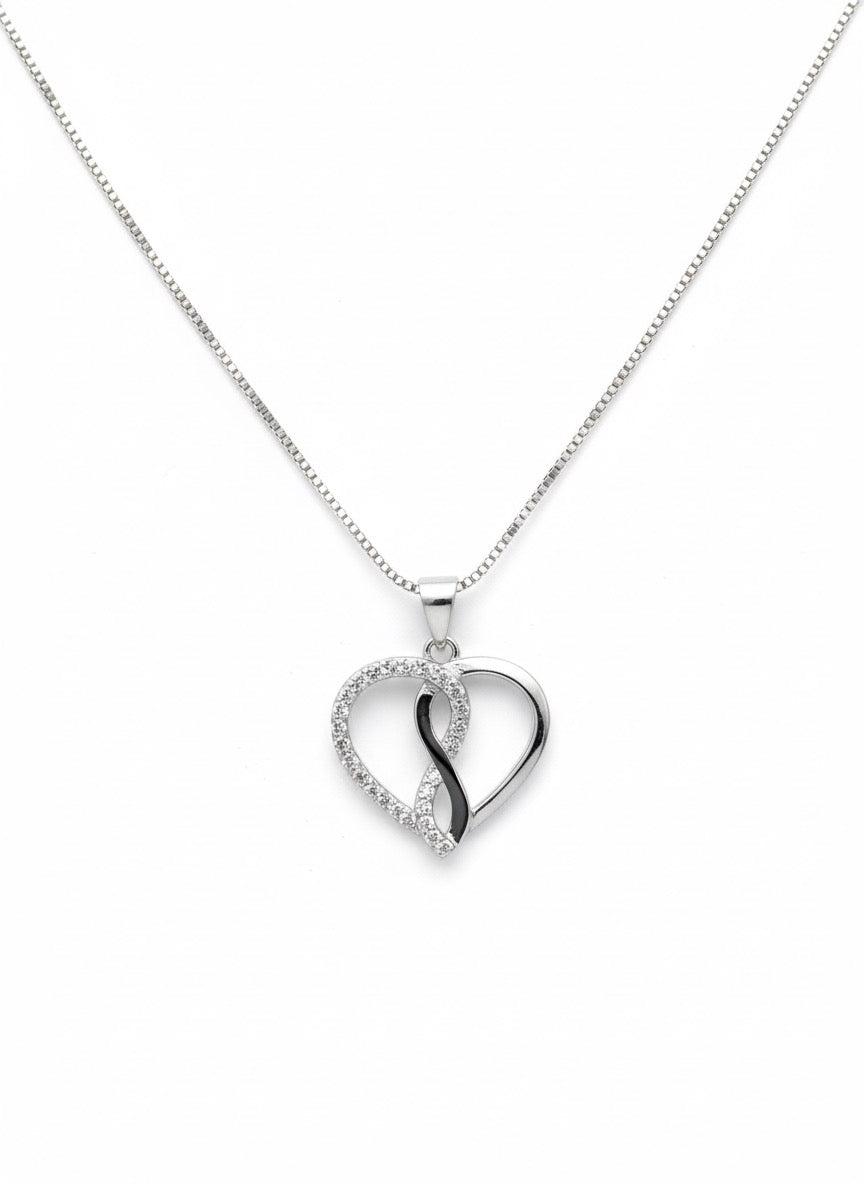 Collana Donna in Argento 925 con Cuore Intrecciato - GIOJA