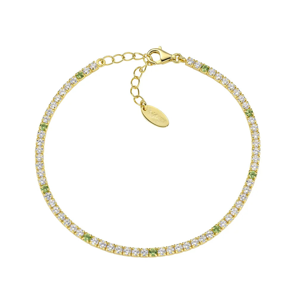 Bracciale Donna Tennis in Argento Dorato e Zirconi - AMEN