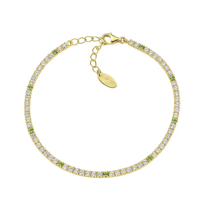 Bracciale Donna Tennis in Argento Dorato e Zirconi - AMEN