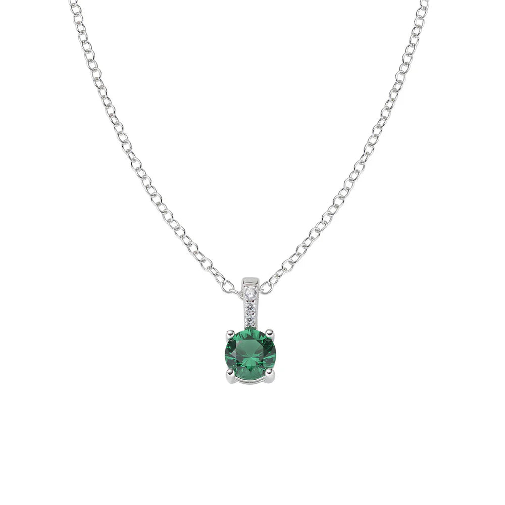 Collana Donna Punto Luce Verde in Argento - AMEN