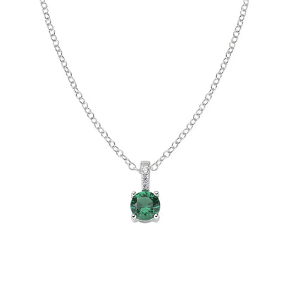 Collana Donna Punto Luce Verde in Argento - AMEN
