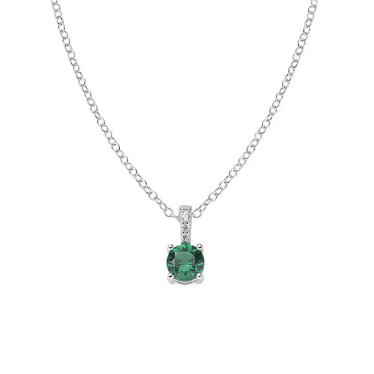 Collana Donna Punto Luce Verde in Argento - AMEN
