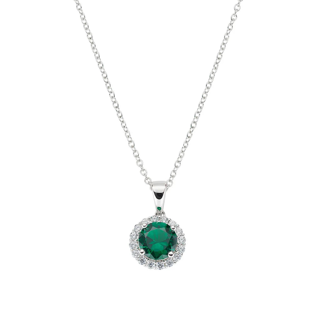 Collana Donna Diamond in Argento con Zircone Verde - AMEN