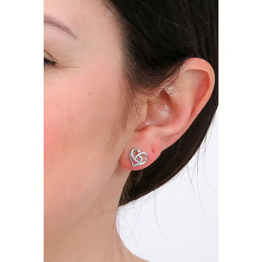 Orecchini Donna Cuore in Argento con Zirconi - AMEN