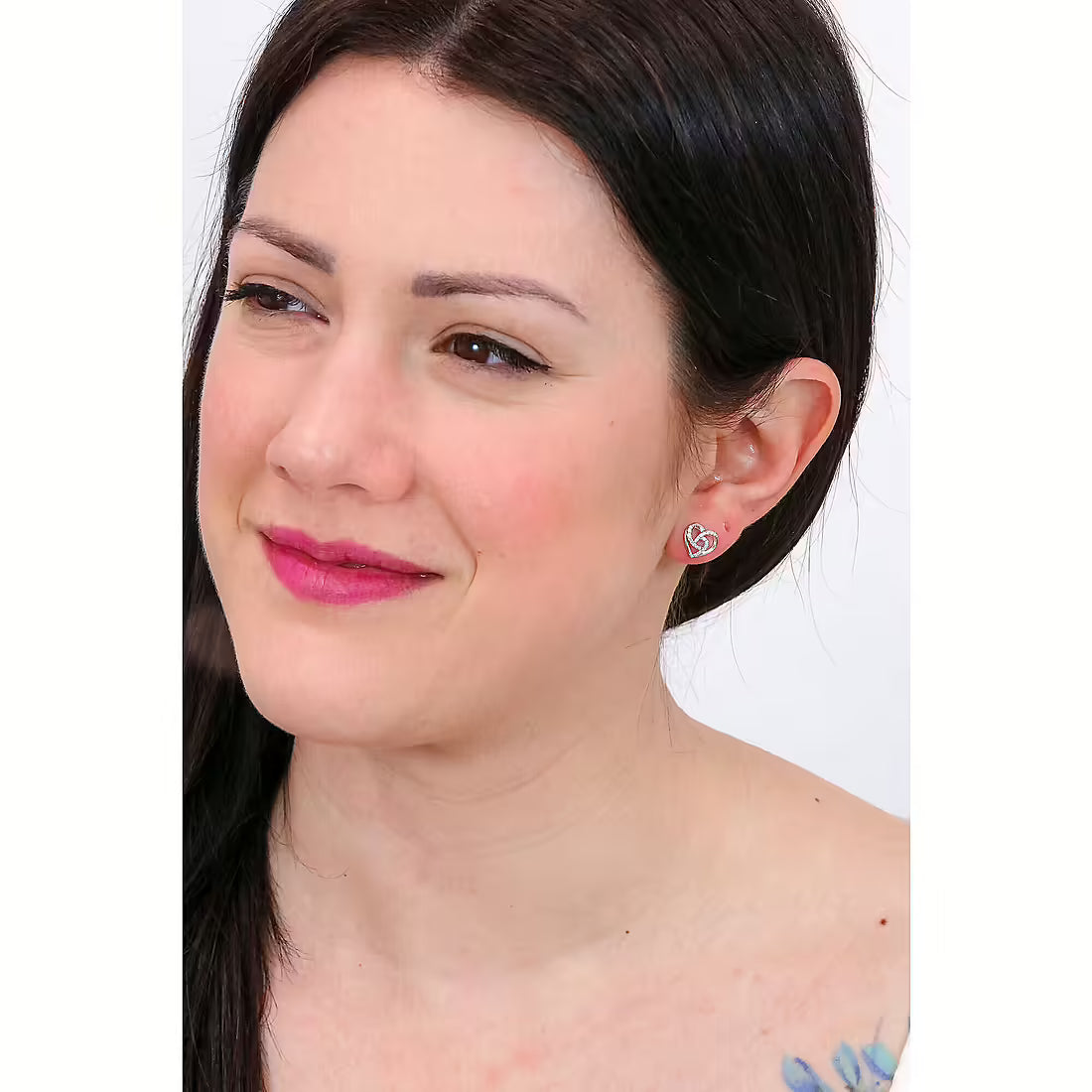 Orecchini Donna Cuore in Argento con Zirconi - AMEN
