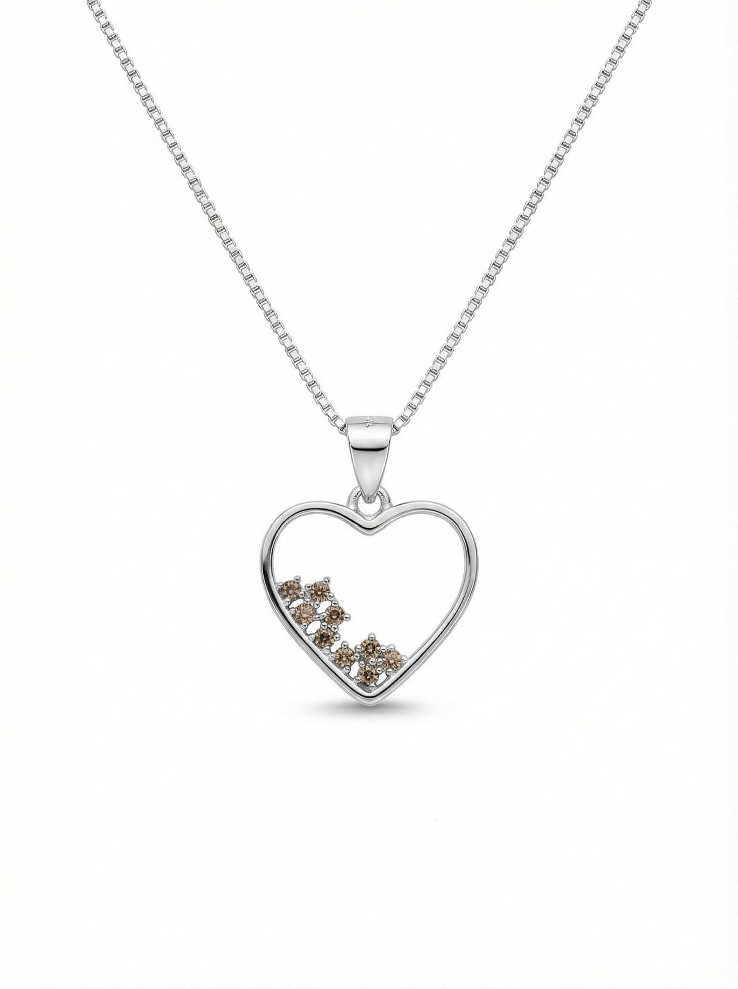 Collana Donna in Argento 925 con Cuore e Zirconi - GIOJA