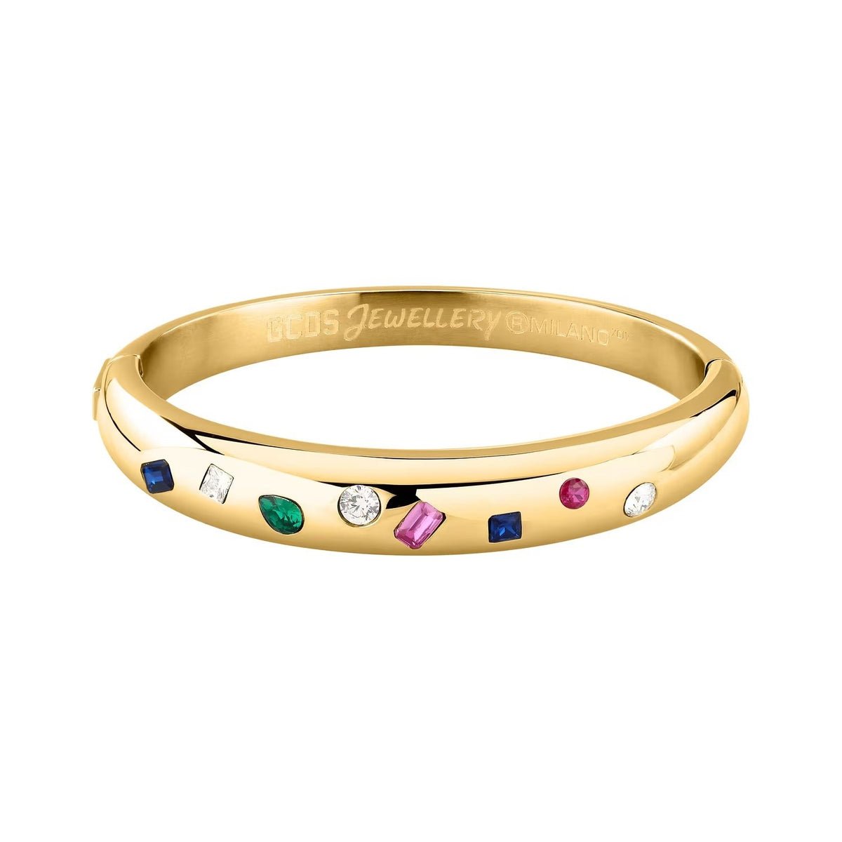 Bracciale Donna GCDS Forever Locked in Acciaio Dorato e Zirconi