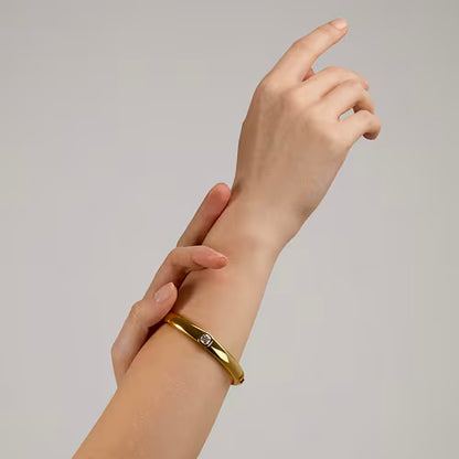 Bracciale Donna GCDS Gipsy in Acciaio Dorato e Cristalli Bianchi