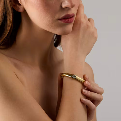 Bracciale Donna GCDS Gipsy in Acciaio Dorato e Cristalli Bianchi