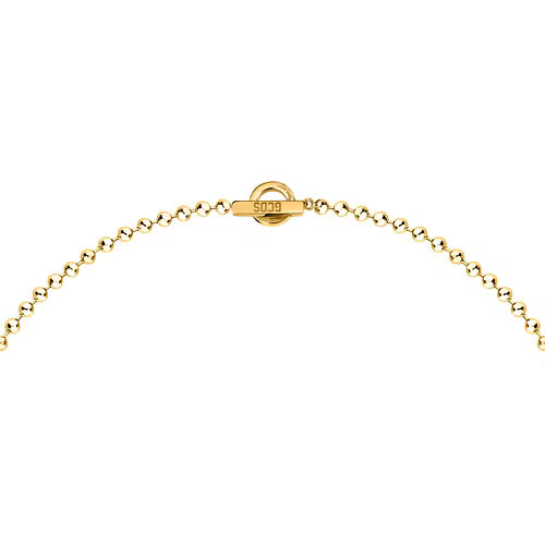 Collana Donna GCDS Coraggio Bear in Acciaio Dorato e Cristalli Bianchi