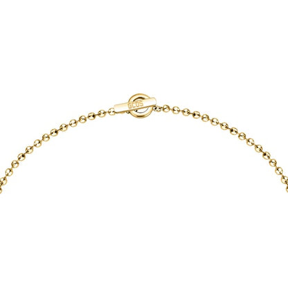 Collana Donna GCDS Coraggio Bear in Acciaio Dorato e Fiocco Bianco