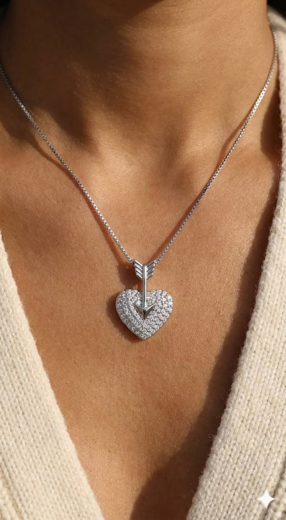 Collana Donna in Argento 925 con Cuore e Freccia - GIOJA