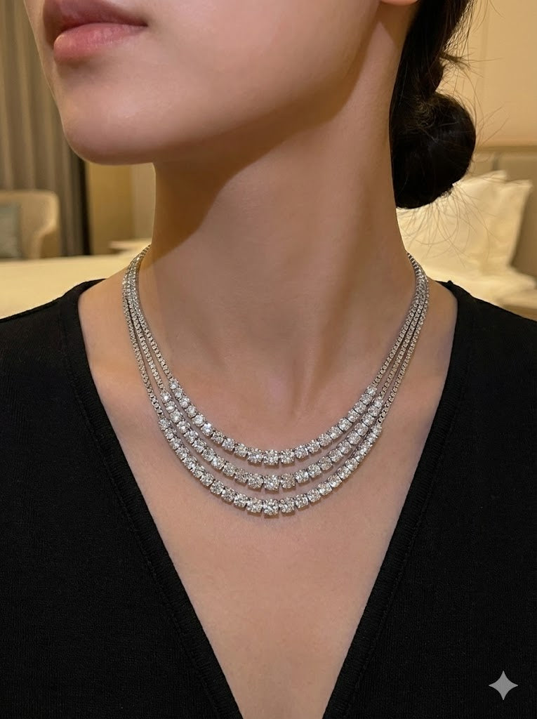 Collana Donna JOHN RICHMOND Multi-Filo a Cascata in Titanio