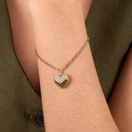 Bracciale Donna KARL LAGERFELD Pave Amour in Acciaio Dorato e Cristalli