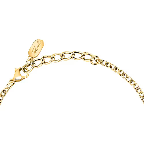 Bracciale Donna KARL LAGERFELD Pave Amour in Acciaio Dorato e Cristalli