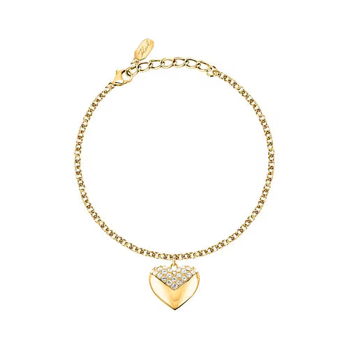 Bracciale Donna KARL LAGERFELD Pave Amour in Acciaio Dorato e Cristalli