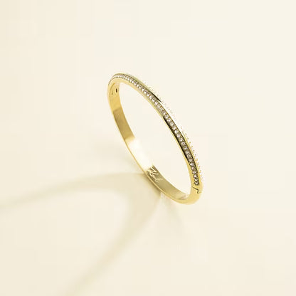 Bracciale Donna KARL LAGERFELD Bond Pave in Acciaio Dorato e Cristalli