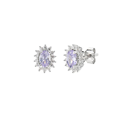 Orecchini Donna Mini Royal Lady Lilla in Argento - AMEN