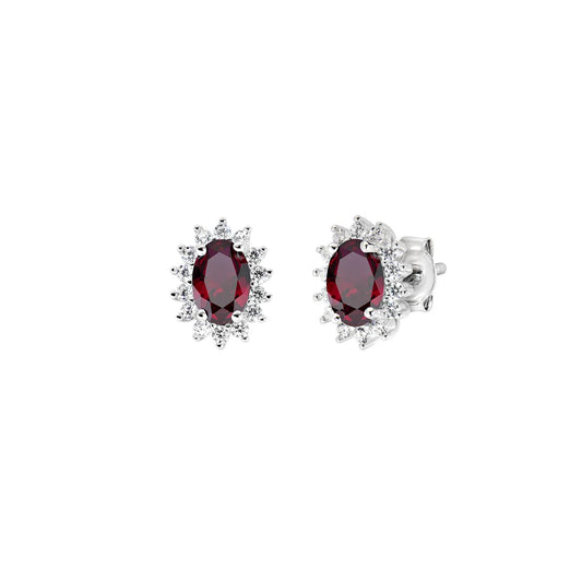 Orecchini Donna Lady in Argento con Zircone Rosso - AMEN