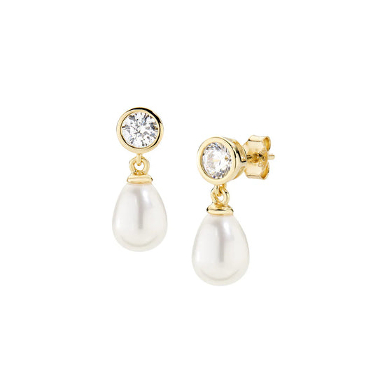 Orecchini Donna Cuore con Perla in Argento  - AMEN