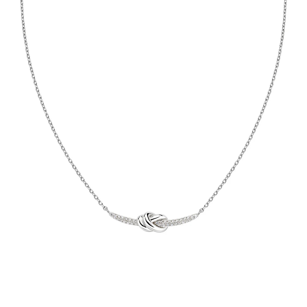 Collana Donna Nodo d'Amore in Ottone con Zirconi - AMEN