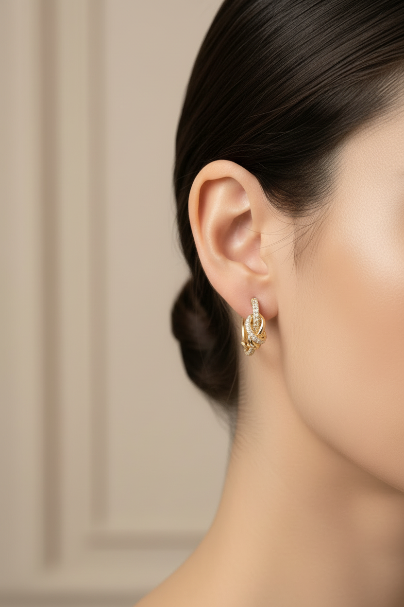 Orecchini Donna a Cerchio in Ottone Dorati - AMEN