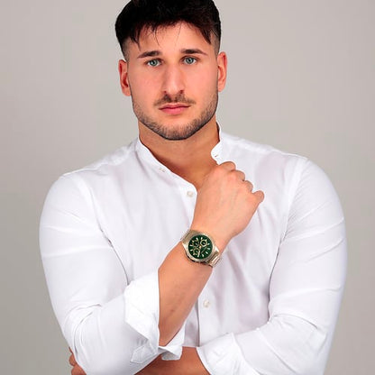 Orologio Uomo TRUSSARDI T-Hawk Verde in Acciaio Dorato
