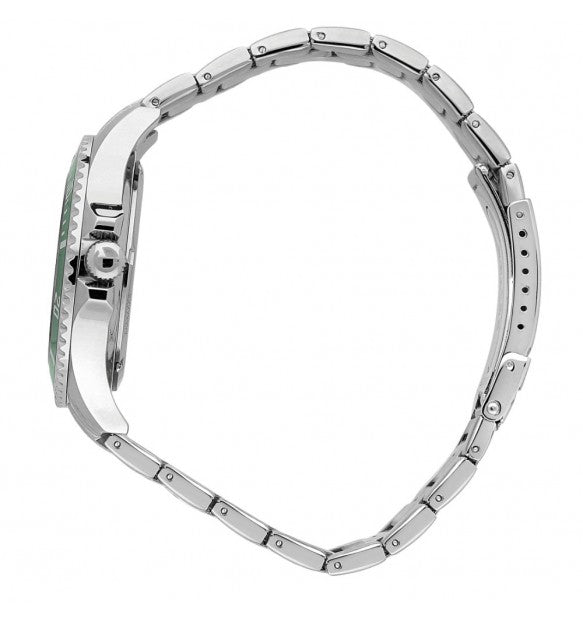 Orologio Uomo SECTOR 230 Solo Tempo in Acciaio con Quadrante Nero e Ghiera Verde