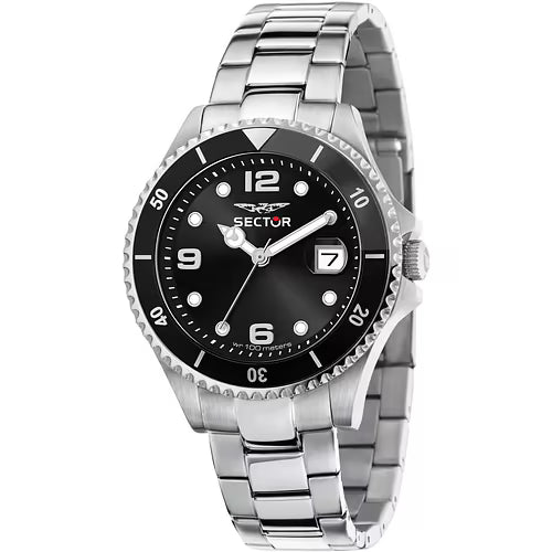 Orologio Uomo SECTOR 230 Solo Tempo in Acciaio con Quadrante Nero