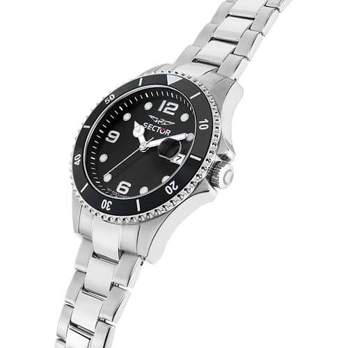 Orologio Uomo SECTOR 230 Solo Tempo in Acciaio con Quadrante Nero
