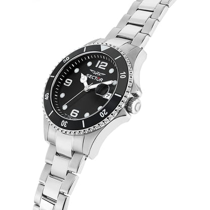 Orologio Uomo SECTOR 230 Solo Tempo in Acciaio con Quadrante Nero