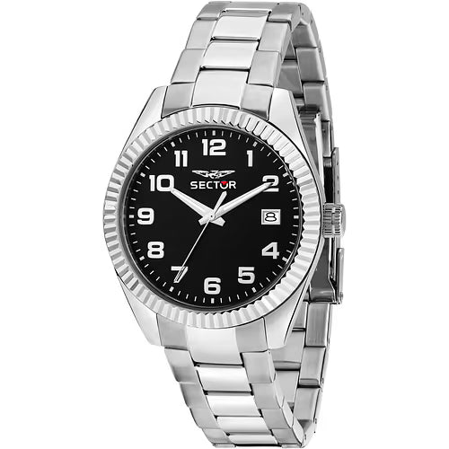 Orologio Uomo SECTOR Solo Tempo in Acciaio con Quadrante Nero